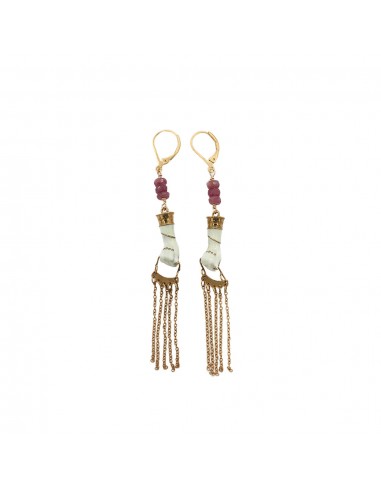 Sacha handmade enamel chain earrings de France